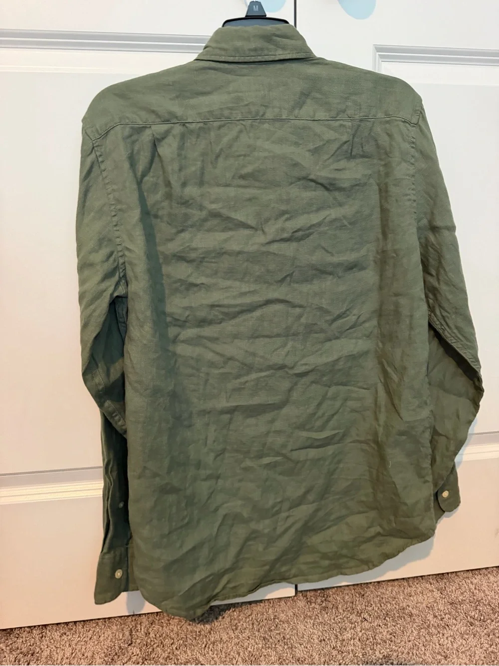 J.Crew Men’s Small Green Linen Blend Button Down Shirt AL179